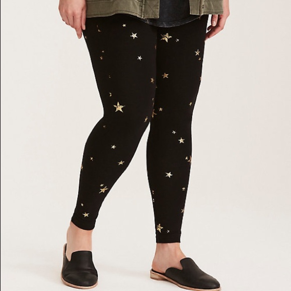 Torrid gold foil star leggings